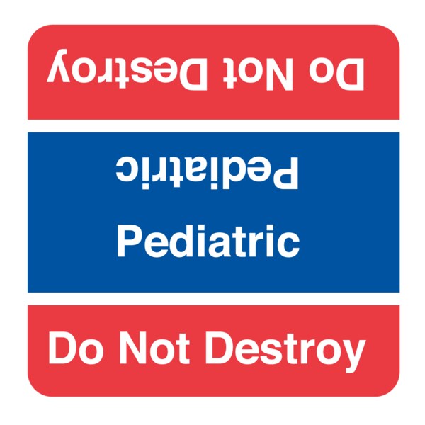 Nevs Do Not Destroy Labels - Pediatric1-7/8"x1-7/8" White w/Red&Reflex Blue L-8010 - main